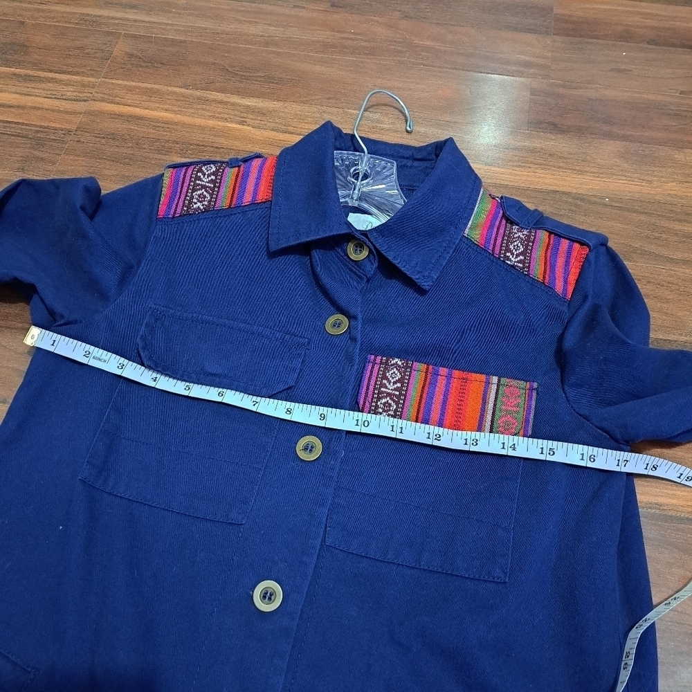 Denim Co | Blue & pink cute patterned Light womens utility jacket - Picture 11 of 13